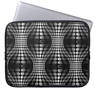 Gesenkte Waves Tapete schwarz-weiß Laptopschutzhülle