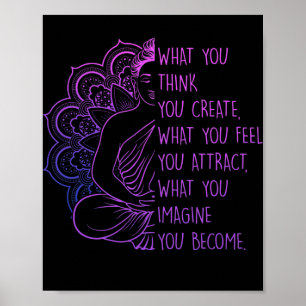 Gesetz Anziehung Spiritualer Buddha Meditationszit Poster