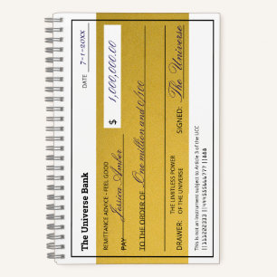 Gesetz der Anziehung Eleganter Goldener Überfluss  Notizbuch