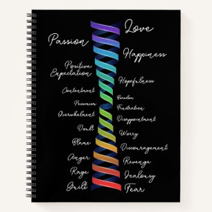 Gesetz der Anziehung Regenbogen-Spirale-Emotionssk Notizbuch