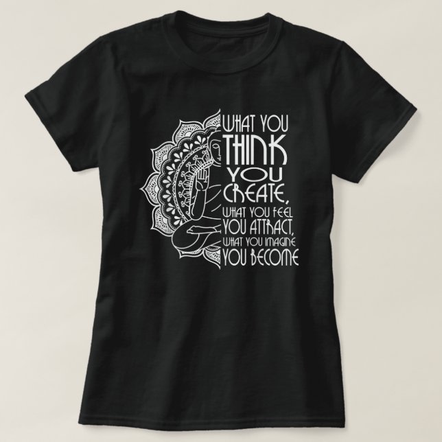Gesetz der Attraktivität spirituelle Buddha-Medita T-Shirt (Design vorne)