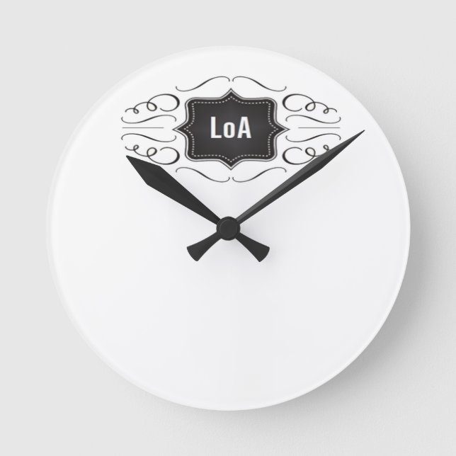 Gesetz des Anziehungskraftlogos Runde Wanduhr (Vorderseite)