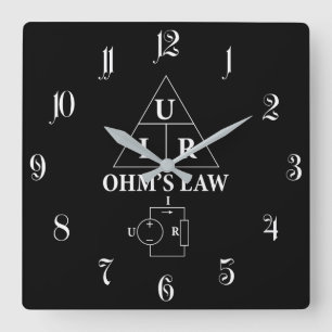 Gesetz des Ohm Quadratische Wanduhr