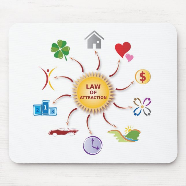 Gesetz von Anziehungskraftsun-Illustration Mousepad (Vorne)