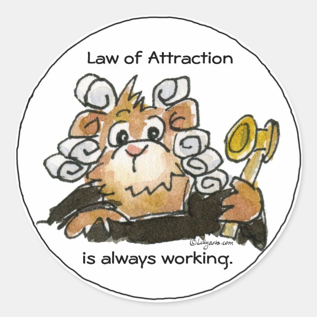 Gesetz zur Anziehung von Cartoon Richter Sticker (Vorderseite)