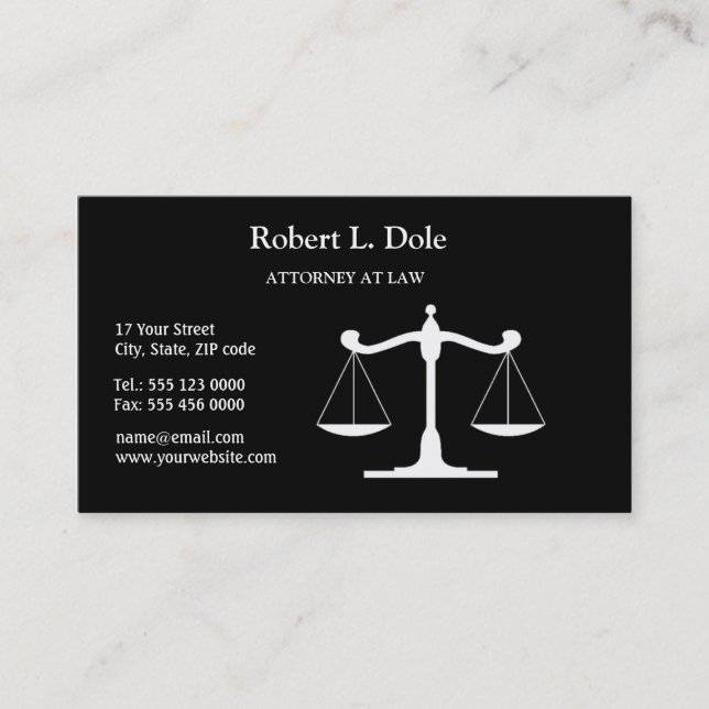 GesetzBusinesscard Schwarzes Visitenkarte (Vorderseite)
