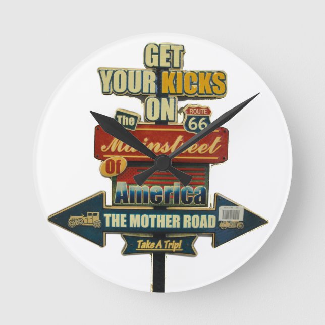 ***GESETZGEBUNGSROUTE 66*** WALL CLOCK RUNDE WANDUHR (Vorderseite)