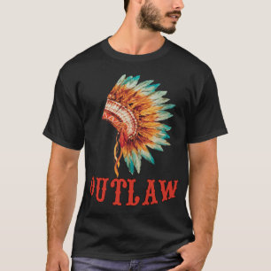 Gesetzloser, amerikanischer, lustiger indischer He T-Shirt