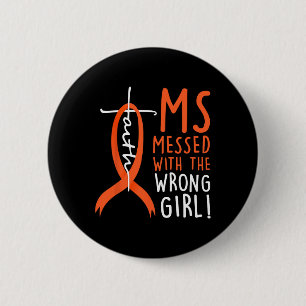 Gesetzt mit der falschen Girl-Multiple Sklerose Button