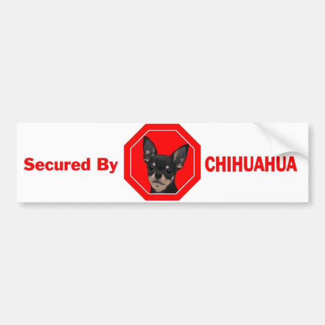 Gesichert durch Chihuahua Autoaufkleber (Vorne)