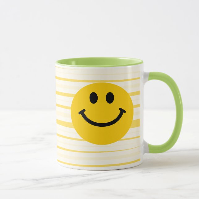 Gesicht auf sonnigen gelben Streifen Tasse (Rechts)
