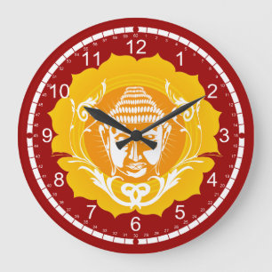 Gesicht Buddhas Große Wanduhr