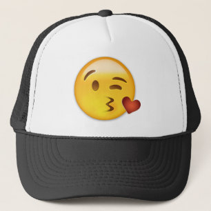 Gesicht, das einen Kuss Emoji wirft Truckerkappe