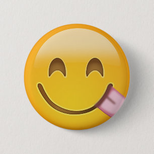Gesicht, das köstliche Nahrung Emoji Savouring ist Button