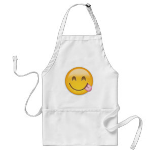 Gesicht, das köstliche Nahrung Emoji Savouring ist Schürze