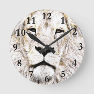 Gesicht de leão Lion Gesicht Löwen-Gesicht de Li Runde Wanduhr