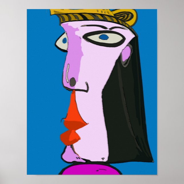Gesicht der Frau, Kubismus Poster (Vorne)
