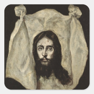 Gesicht des Christus Quadratischer Aufkleber