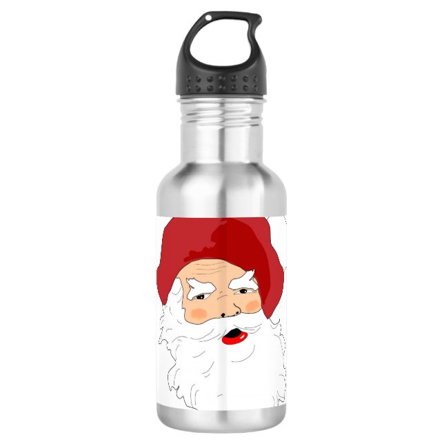 Gesicht des Weihnachtsmanns Trinkflasche (Vorderseite)