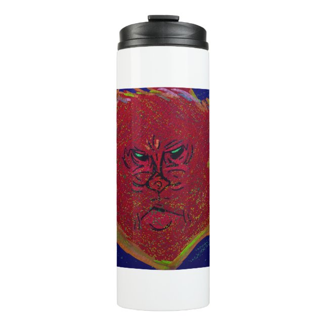Gesicht einer Flamme Thermosbecher (Vorderseite)