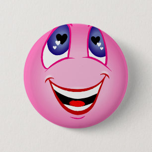 Gesicht im Liebe-Button Button