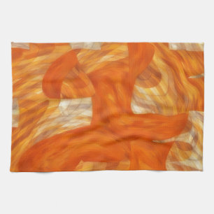 Gesicht in Orange Artsy Abstrakte Küchenhandtuch Geschirrtuch