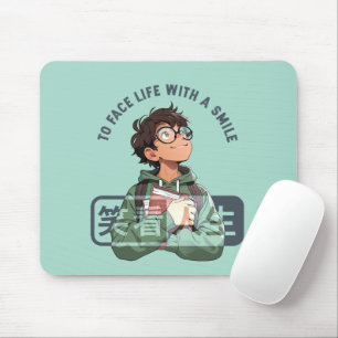 Gesicht Leben mit einem Lächeln (2)   Mousepad