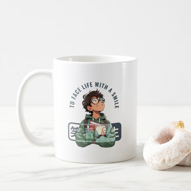 Gesicht Leben mit Lächeln | 11# Klassische Tasse (Mit Donut)