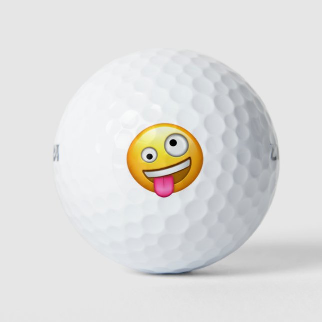 Gesicht mit einem großen und einem kleinen Auge -  Golfball (Vorderseite)