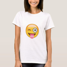 Gesicht mit festem lecken heraus auf und Auge T-Shirt