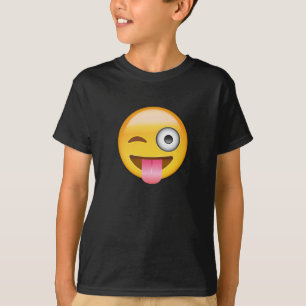 Gesicht mit festem lecken heraus auf und Auge T-Shirt