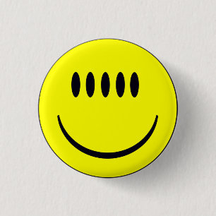 Gesicht mit fünf Augen-lustigem Knopf-Abzeichen Button