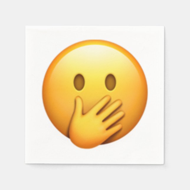 Gesicht mit Hand über Mund - Emoji Serviette (Vorderseite)
