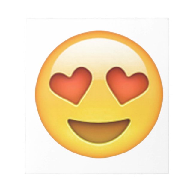Gesicht mit herzförmigen Augen Emoji-Aufkleber Notizblock (Vorderseite)