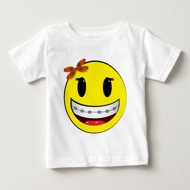 Gesicht mit Klammern - Mädchen Baby T-shirt (Vorderseite)
