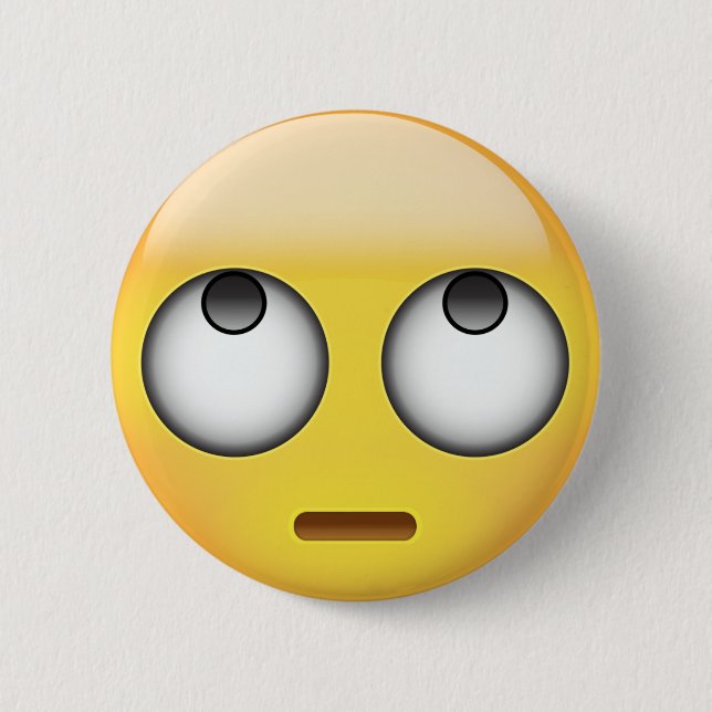 Gesicht mit Rollen mustert Emoji Button (Vorderseite)