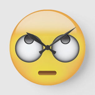 Gesicht mit Rollen mustert Emoji Runde Wanduhr