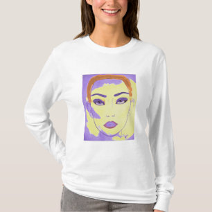Gesicht Modell Art Deco Frauen; s Tshirts lange Sc