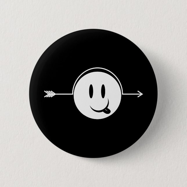 Gesicht ~ Pfeil durch Hauptgag Button (Vorderseite)