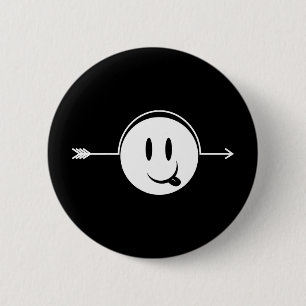 Gesicht ~ Pfeil durch Kopf-Witz Button