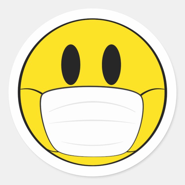 Gesicht und Maske Runder Aufkleber (Vorderseite)