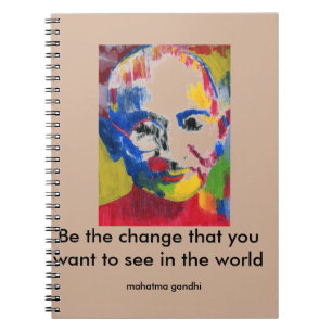 Gesicht von Farbmahatma- gandhinotizbuch Notizblock