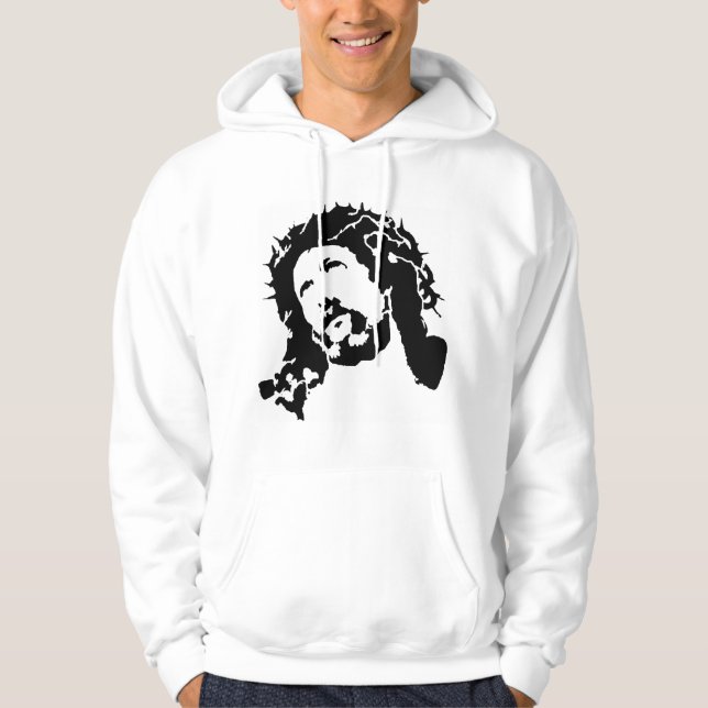 Gesicht von Jesus-Sweatshirt Hoodie (Vorderseite)