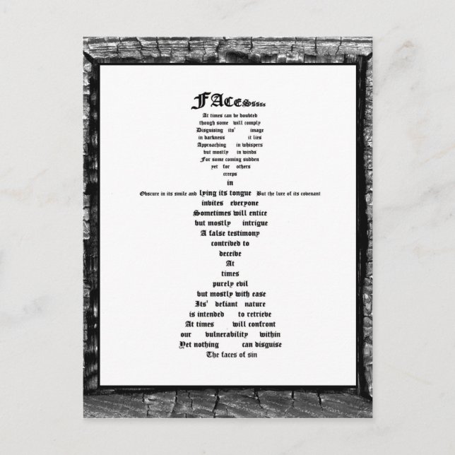 Gesichter des Sins Postkarte (Vorderseite)