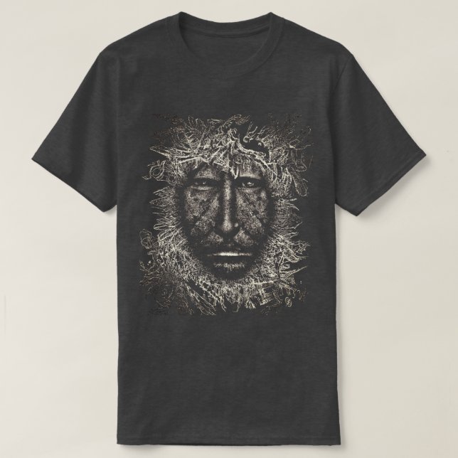 Gesichter im T - Shirt des Waldes (Design vorne)