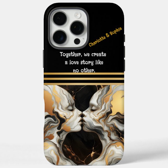 Gesichter in Harmonie. iPhone 16 Pro Max Hülle (Rückseite)