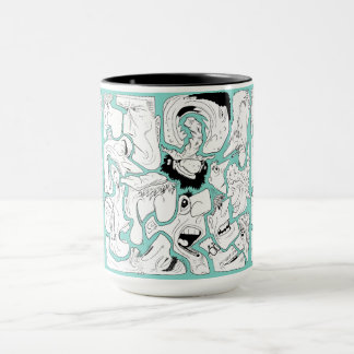 Gesichter Linienkunst Tasse