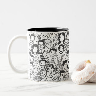 Gesichter verschiedener Menschen Zweifarbige Tasse