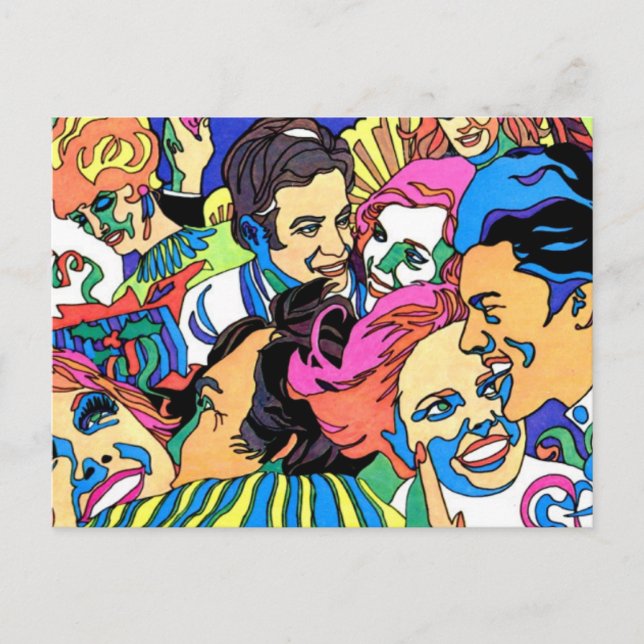 Gesichter von 1970 postkarte (Vorderseite)
