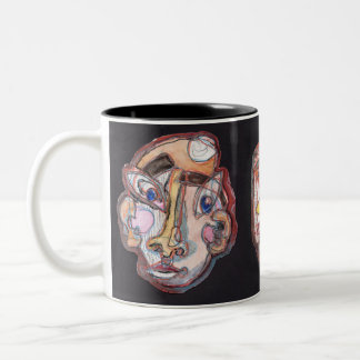 Gesichter Zweifarbige Tasse